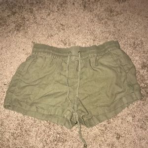 Olive green loose shorts